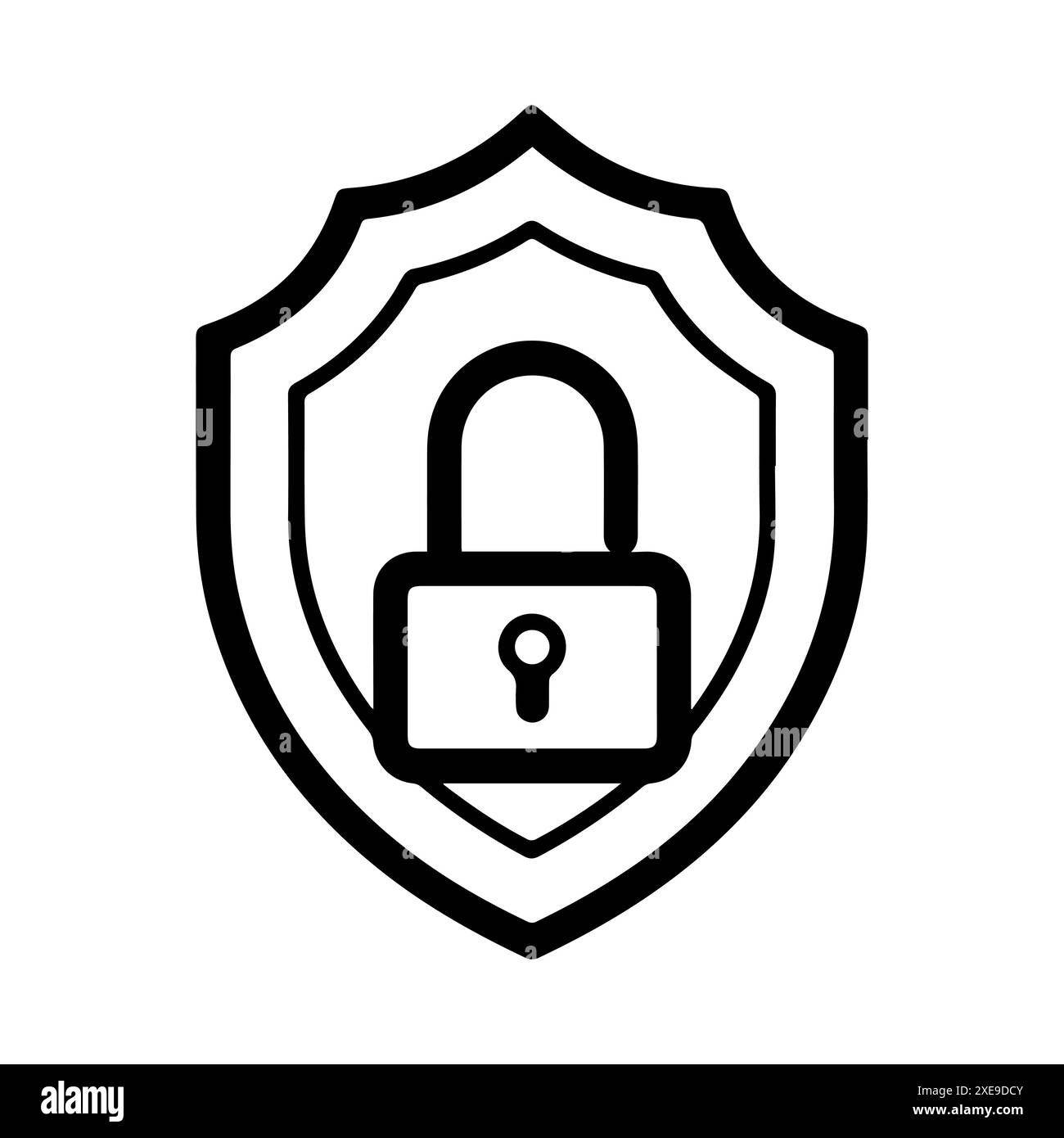 icona di sicurezza o simbolo di linea moderna. Grafica a linee vettoriali e design a icone con un contorno audace. Simbolo minimalista Pixel Perfect in bianco e nero isolato Illustrazione Vettoriale