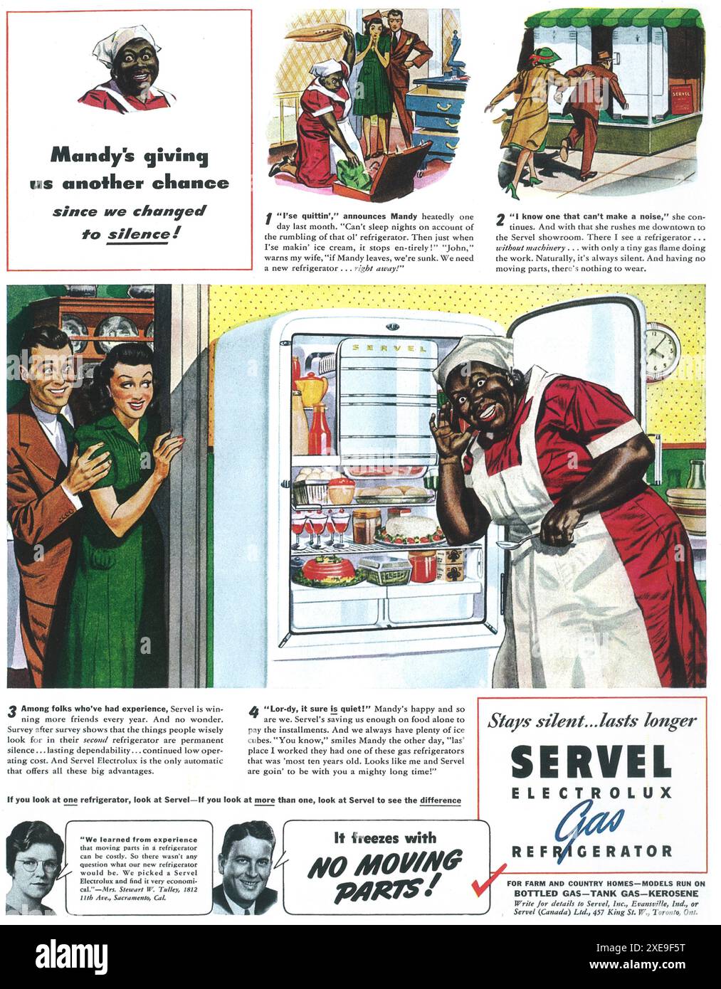 1941 Servel Electrolux gas Refrigerator ad - Mandy Foto Stock