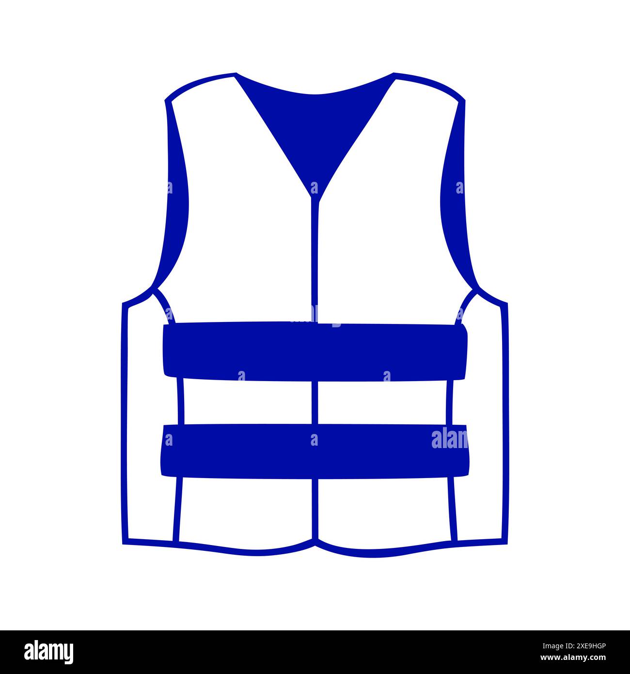 Simbolo del gilet di sicurezza, icona di silhouette piatta dallo stile semplice Illustrazione Vettoriale