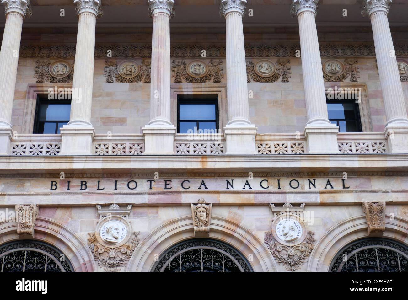 Biblioteca nazionale spagnola a Madrid, Spagna Foto Stock