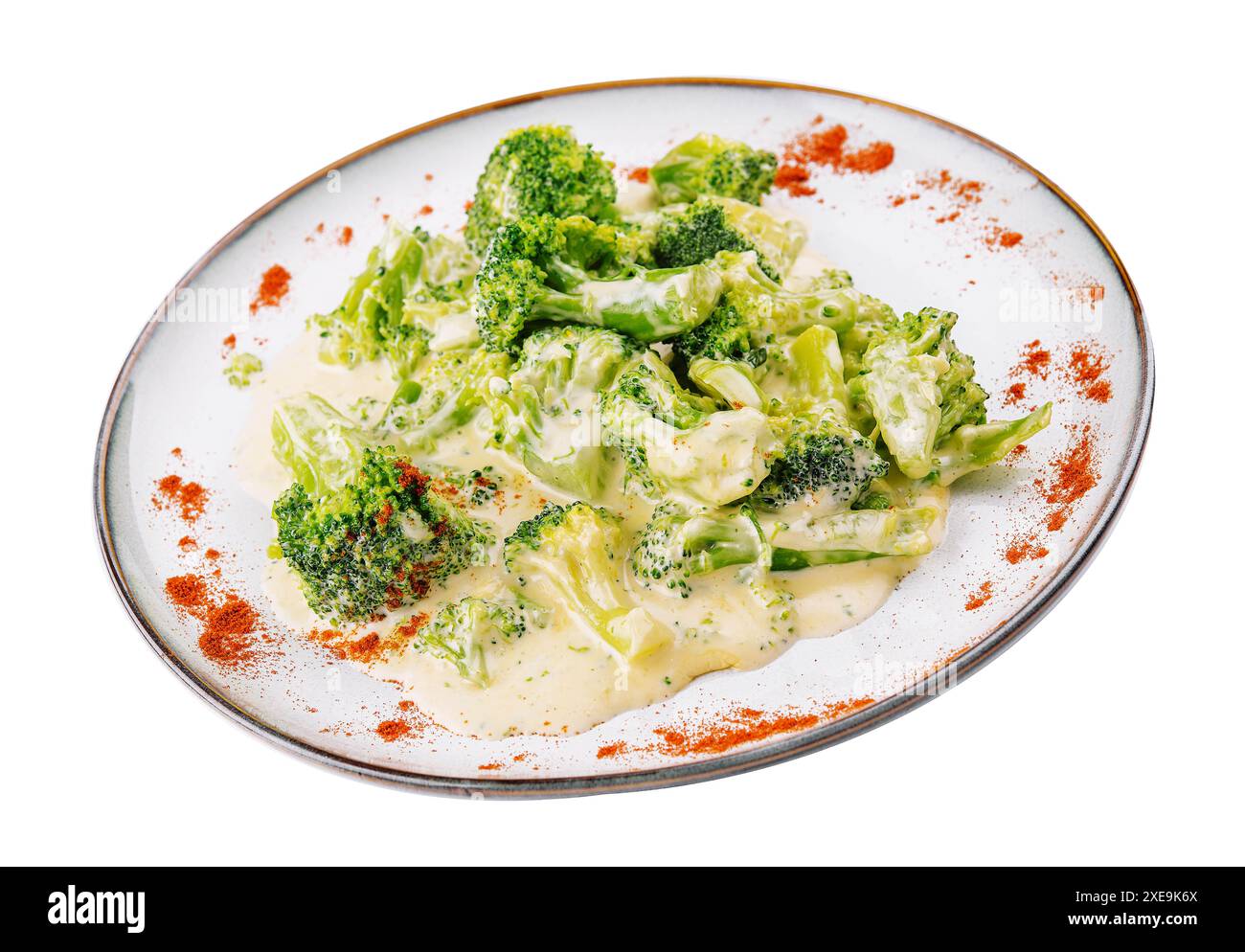 Broccoli in salsa panna con paprika affumicata Foto Stock