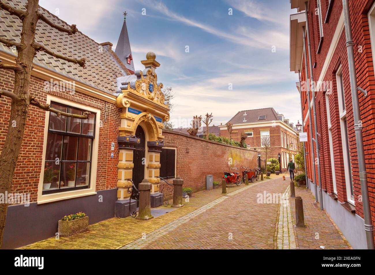 Vista sulla strada di Haarlem, Olanda, Paesi Bassi Foto Stock
