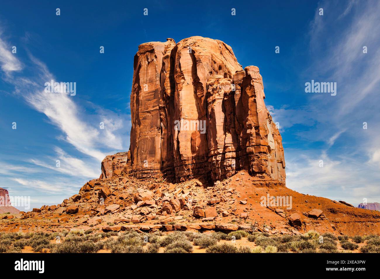 Monument Valley HHorizon, US, parco dei canyon Navajo. Cielo panoramico, natura e deserto roccioso Foto Stock