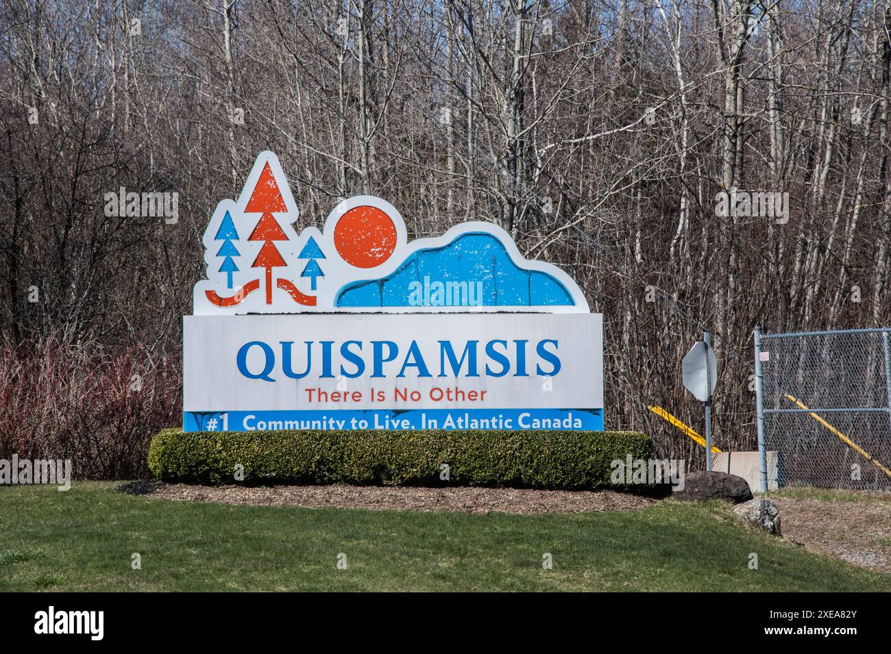 Benvenuto al cartello Quispamsis a New Brunswick, Canada Foto Stock