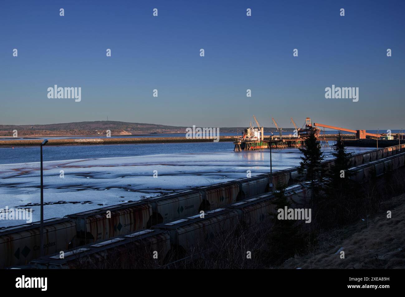 Barrack Point potash terminal a Saint John, New Brunswick, Canada Foto Stock