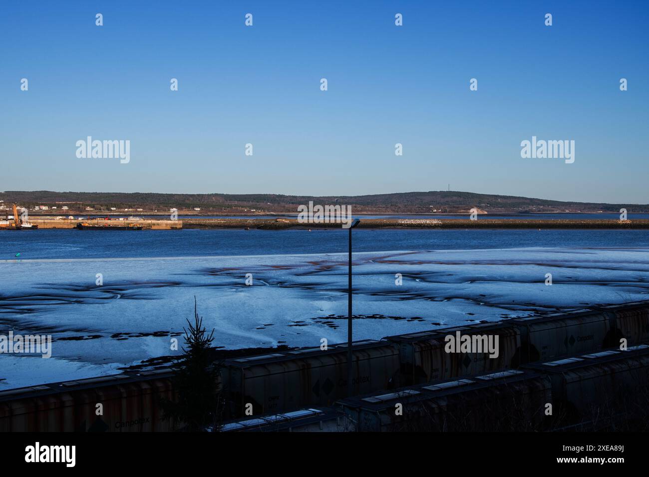 Bay of Fundy da Crown Street a Saint John, New Brunswick, Canada Foto Stock