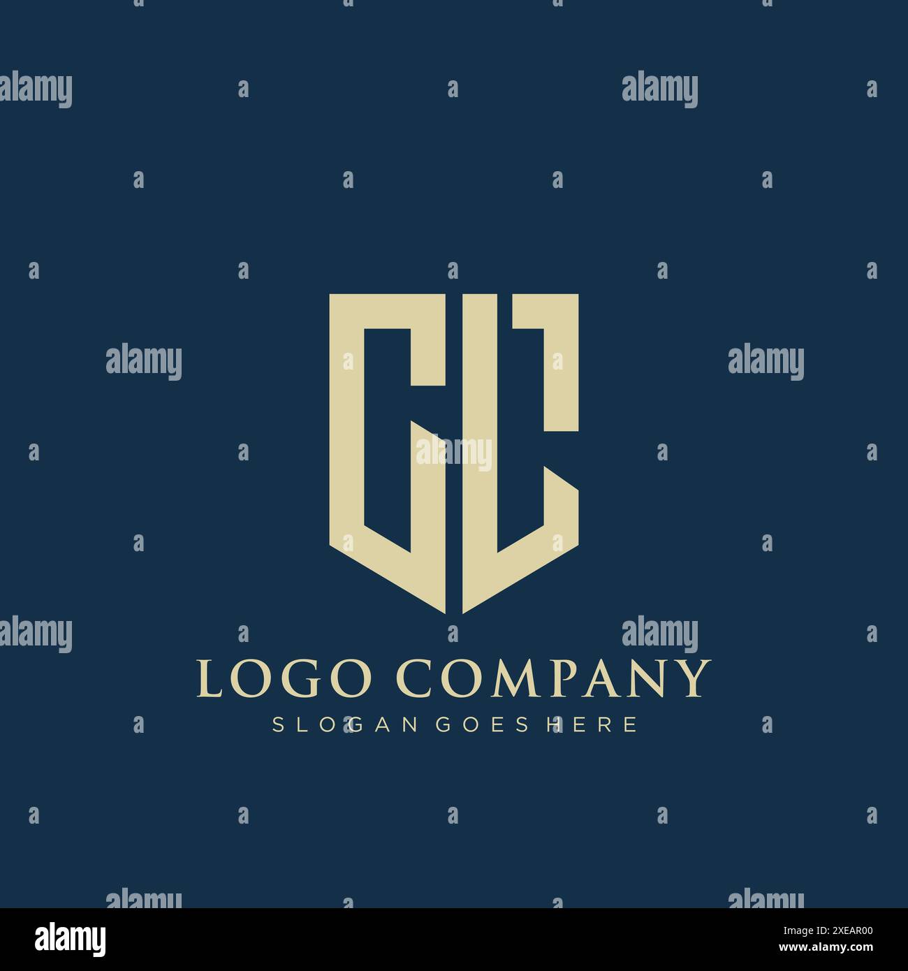 Design con logo di tipo schermato CL. Illustrazione Vettoriale