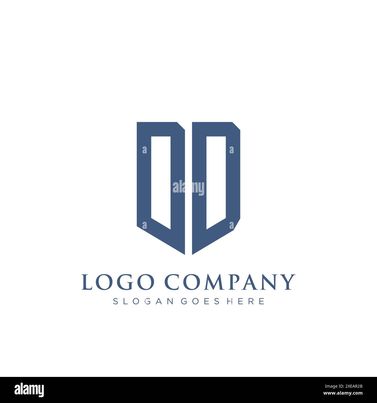 Design con logo di tipo a scudo DD. Illustrazione Vettoriale