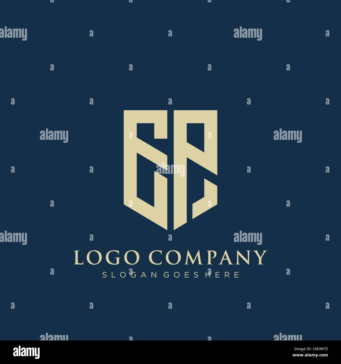 Design con logo di tipo schermato EP. Illustrazione Vettoriale