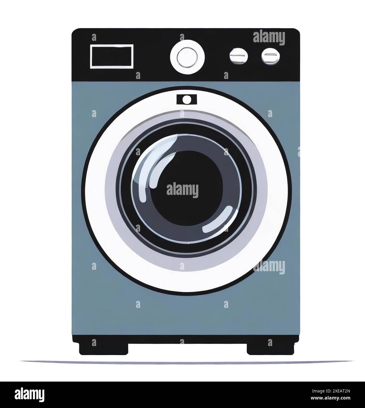 Icona della lavatrice, illustrazione piatta su sfondo bianco. Foto Stock