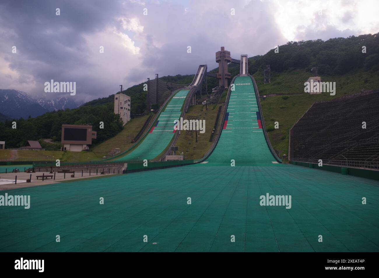 1998 Nagano Winter Olympics Slope, Hakuba, Prefettura di Nagano, Giappone Foto Stock