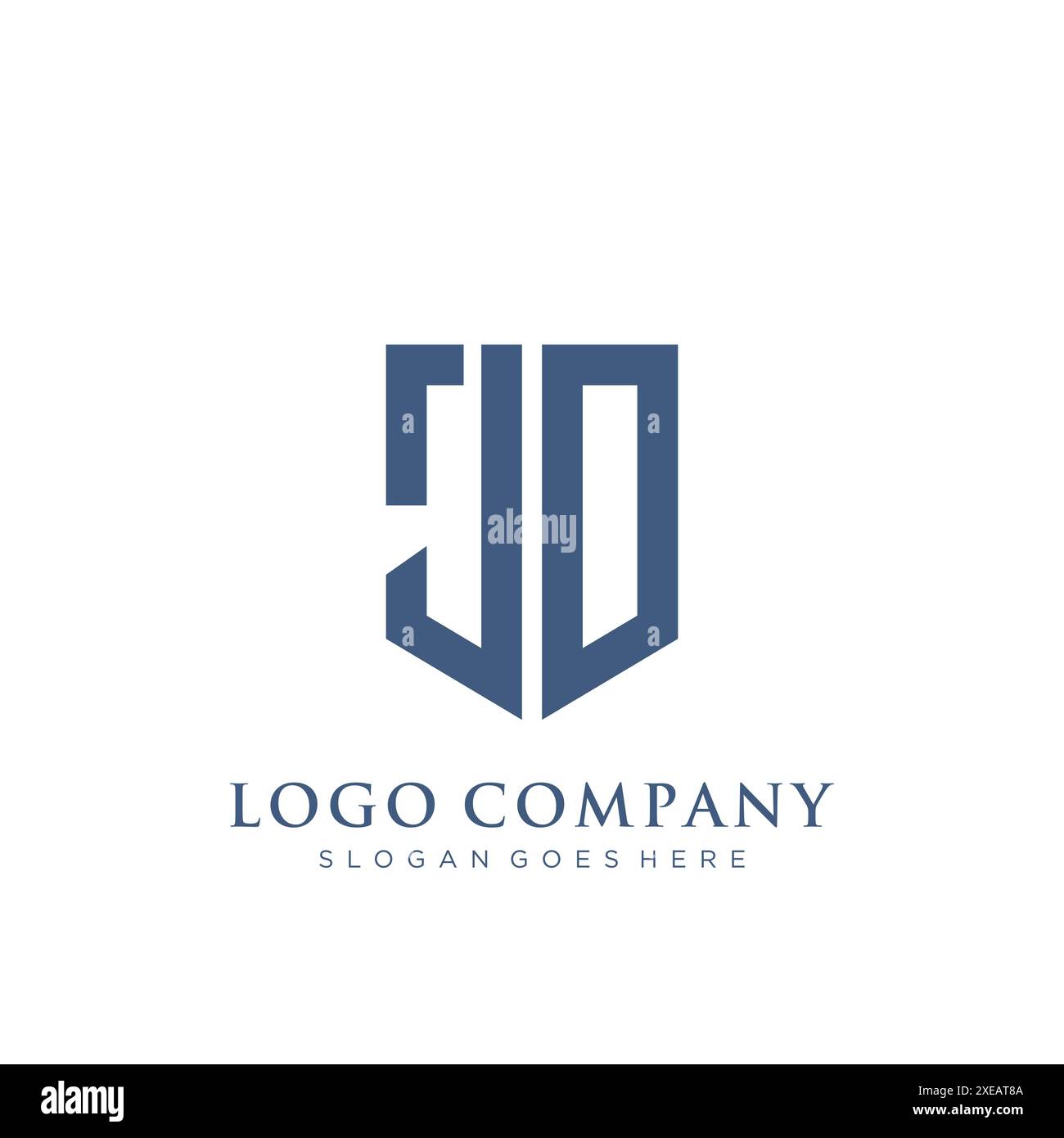 Design con logo di tipo scudo JO. Illustrazione Vettoriale