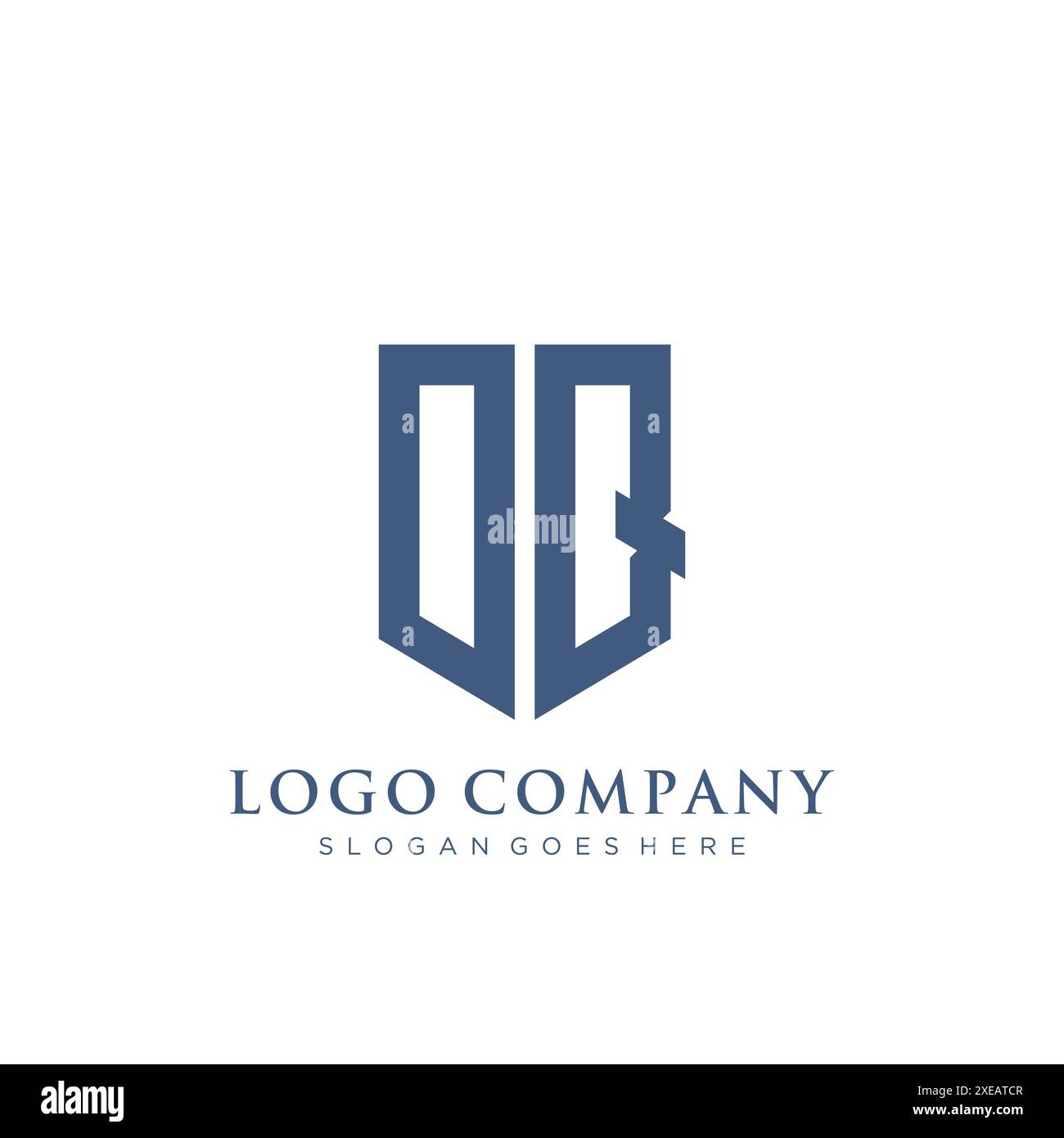 Design con logo di tipo schermato OQ. Illustrazione Vettoriale