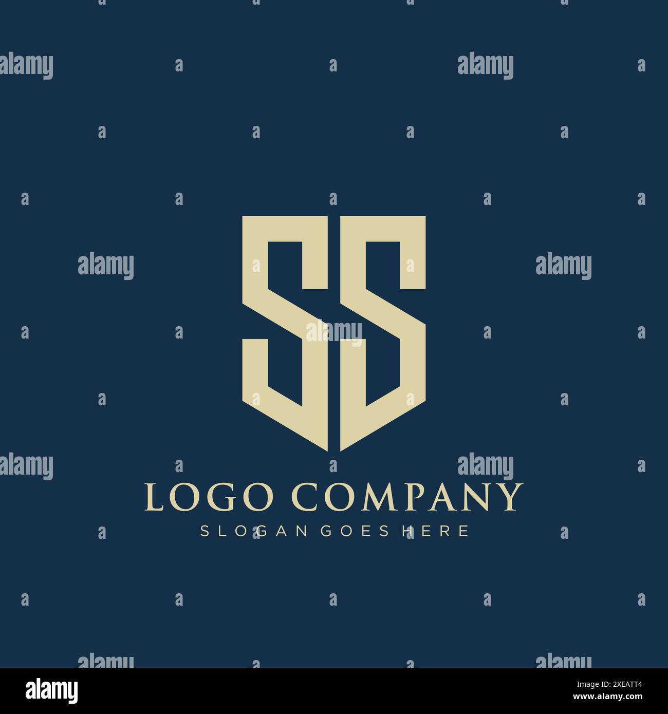 Design con logo tipo scudo SS. Illustrazione Vettoriale