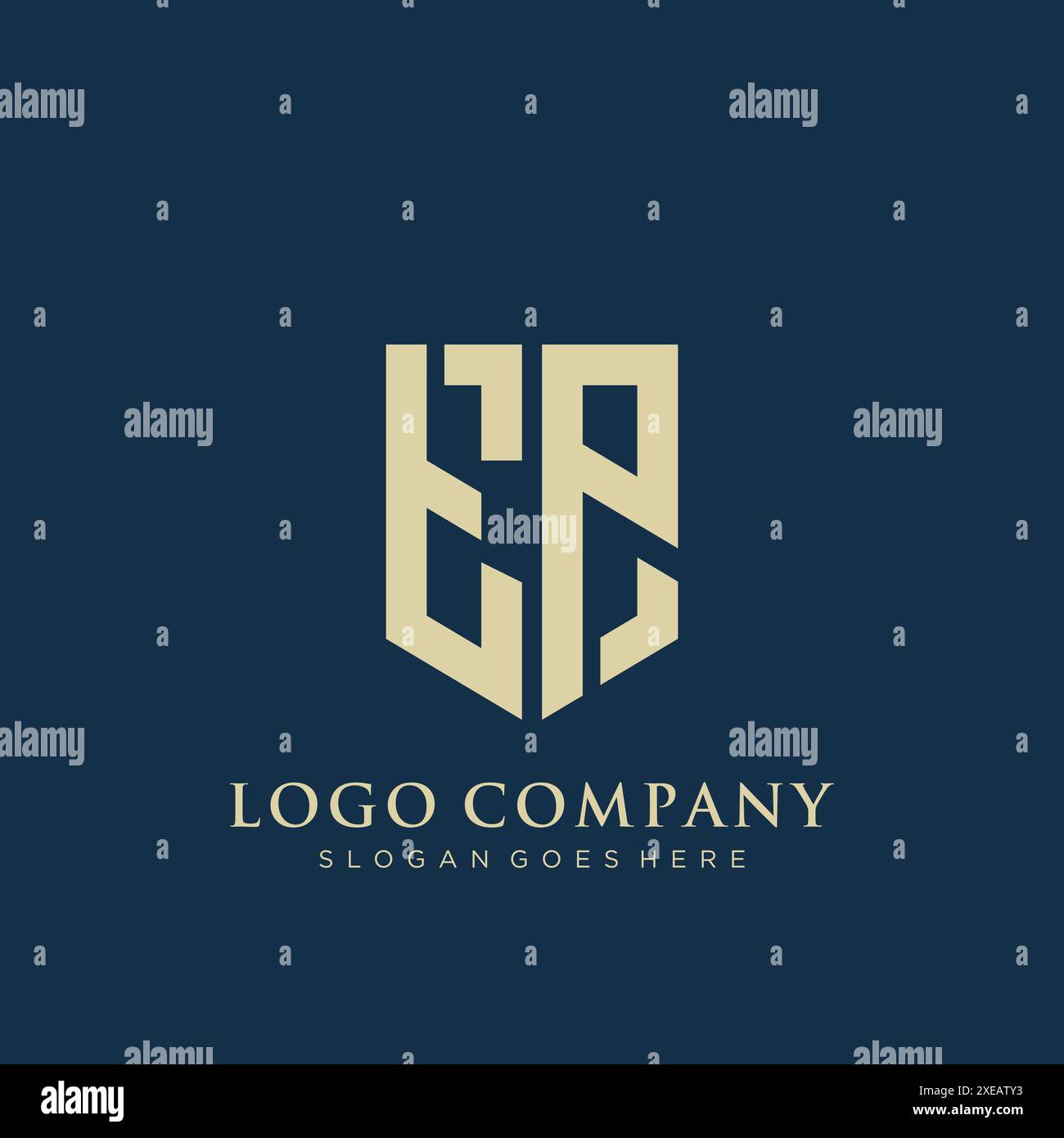 Design con logo di tipo schermato TP. Illustrazione Vettoriale