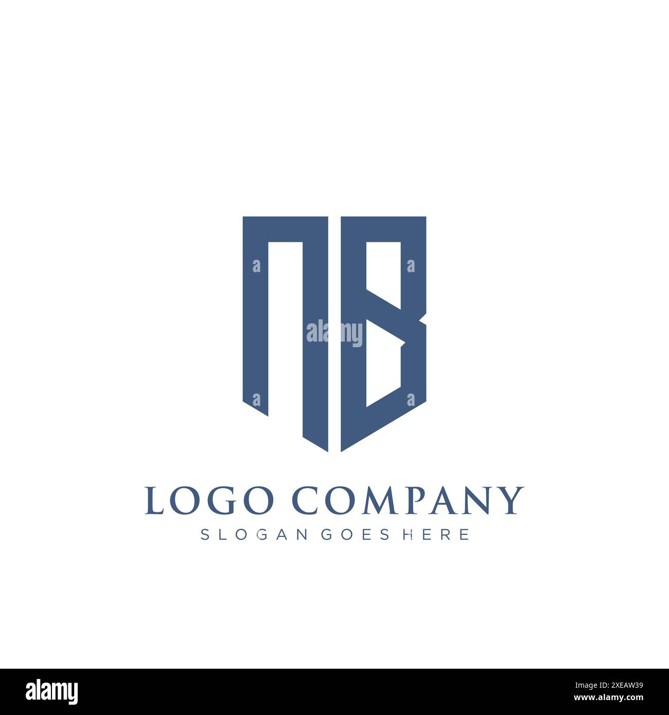 Design con logo di tipo shield NB. Illustrazione Vettoriale