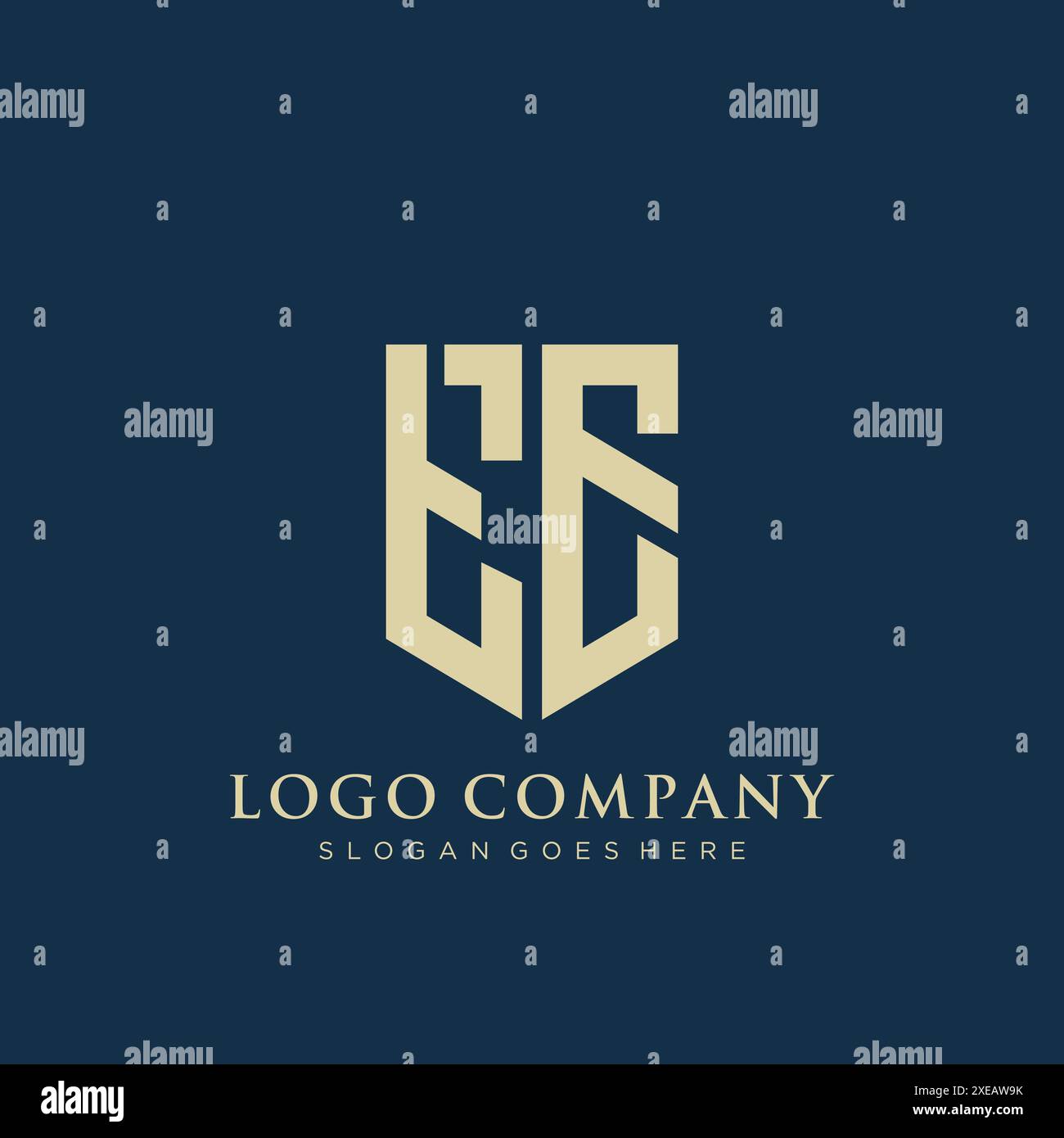 Design con logo di tipo shield te. Illustrazione Vettoriale