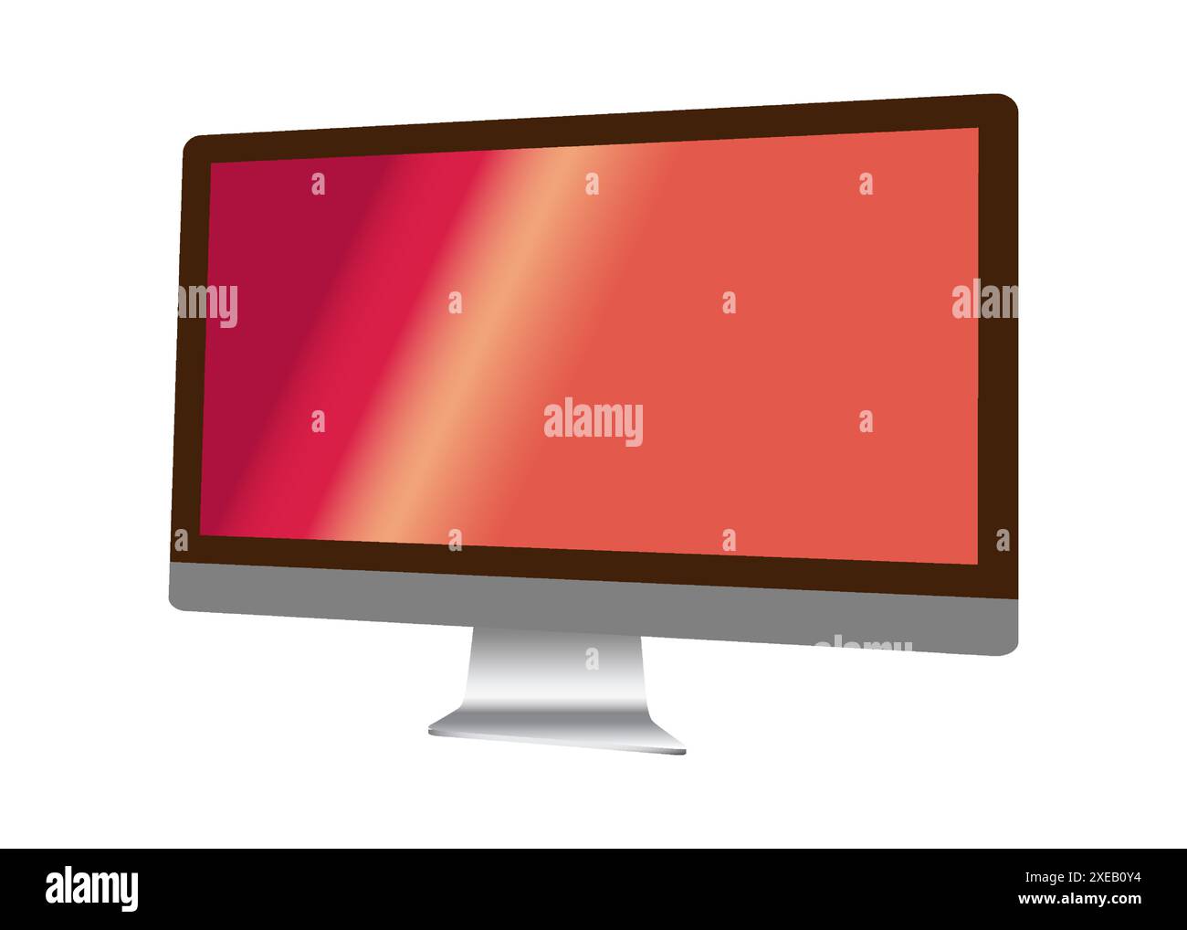 TV lcd a schermo piatto 4K o oled, TV al plasma realistico con piedistallo. Illustrazione Vettoriale