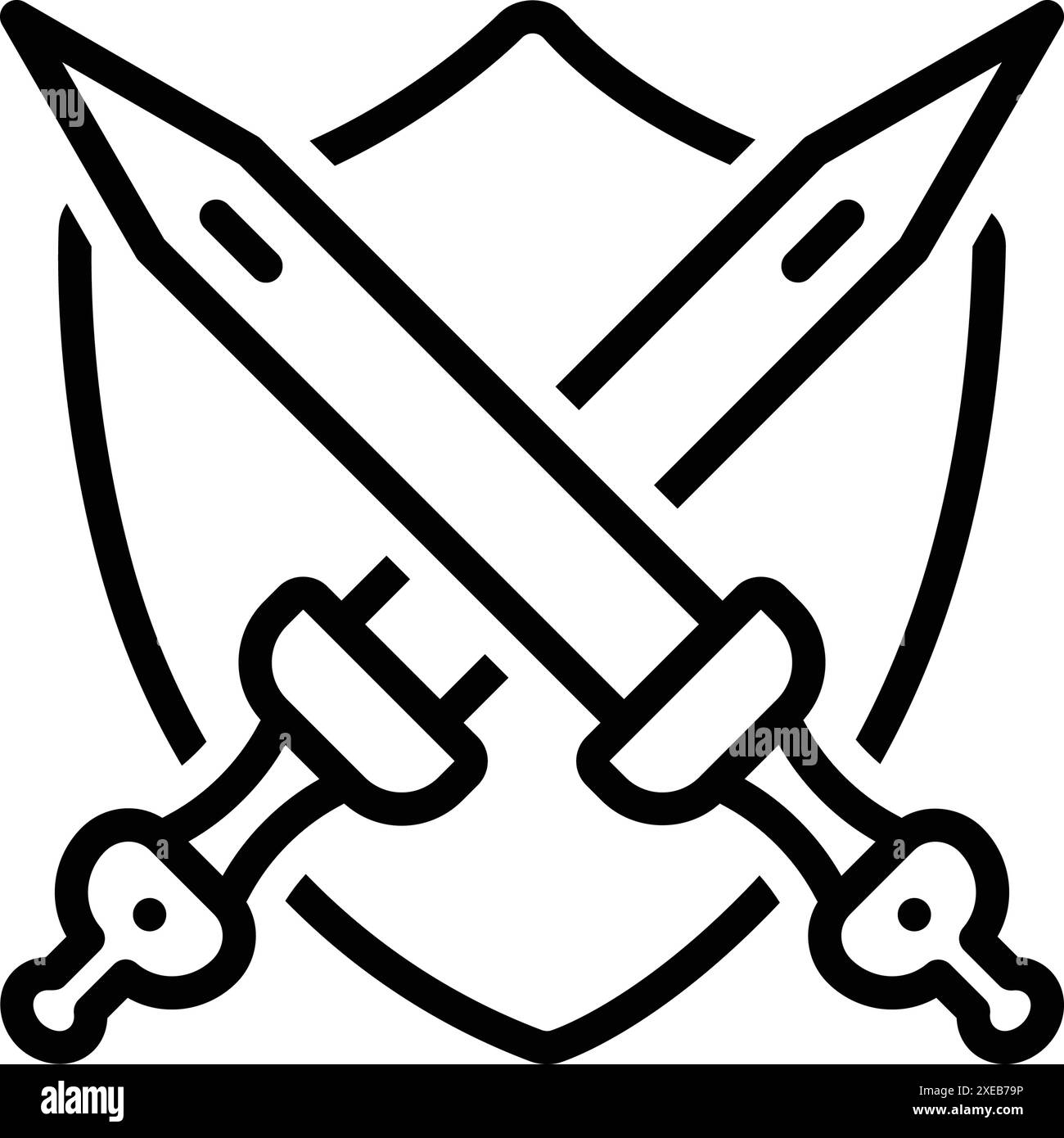 Icona per armato, spada Illustrazione Vettoriale
