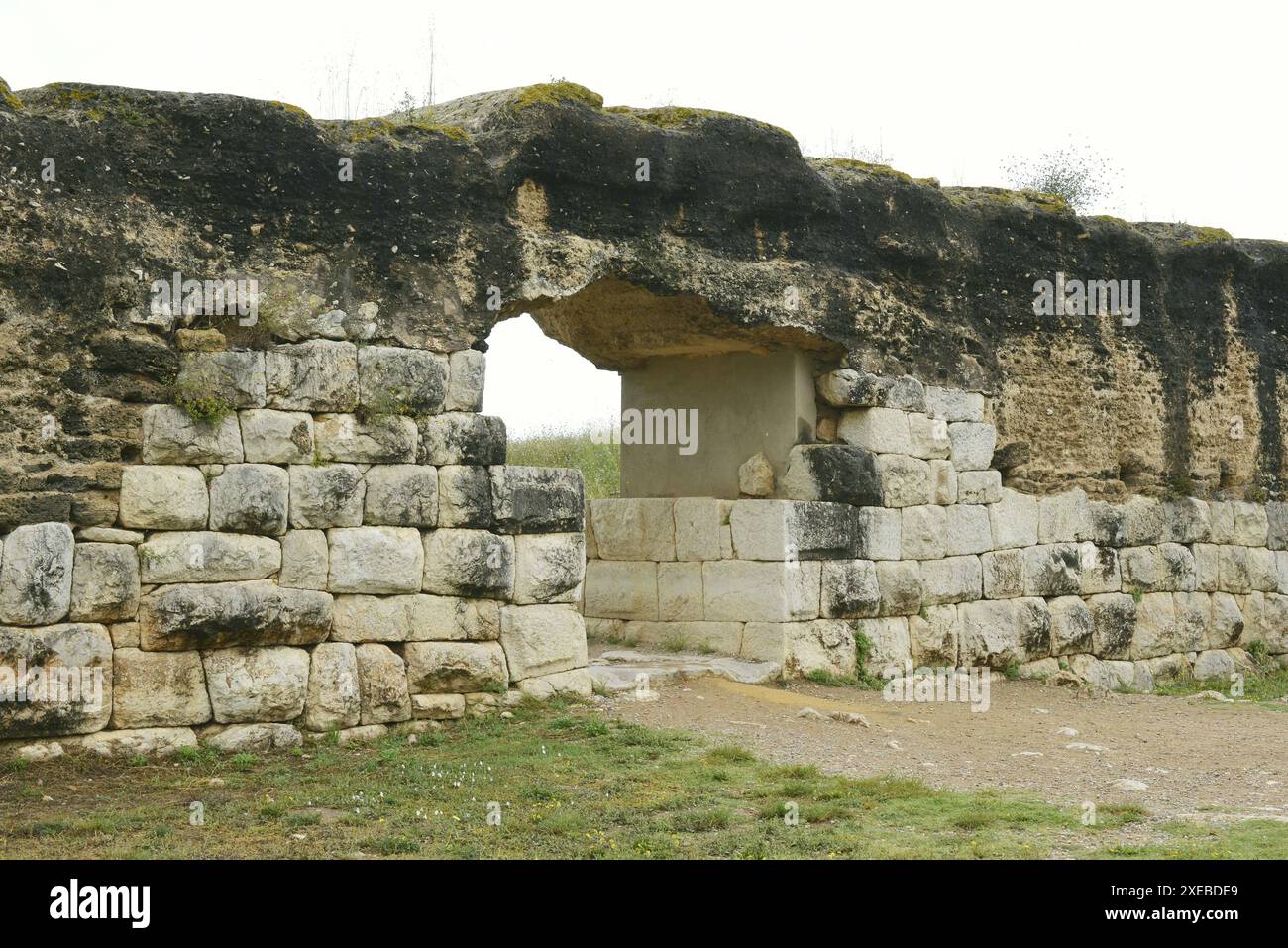 Città romana nell'area archeologica di ​​Ampurias in l'Escala nella regione di Alt Empordá, Catalogna, Spagna Foto Stock