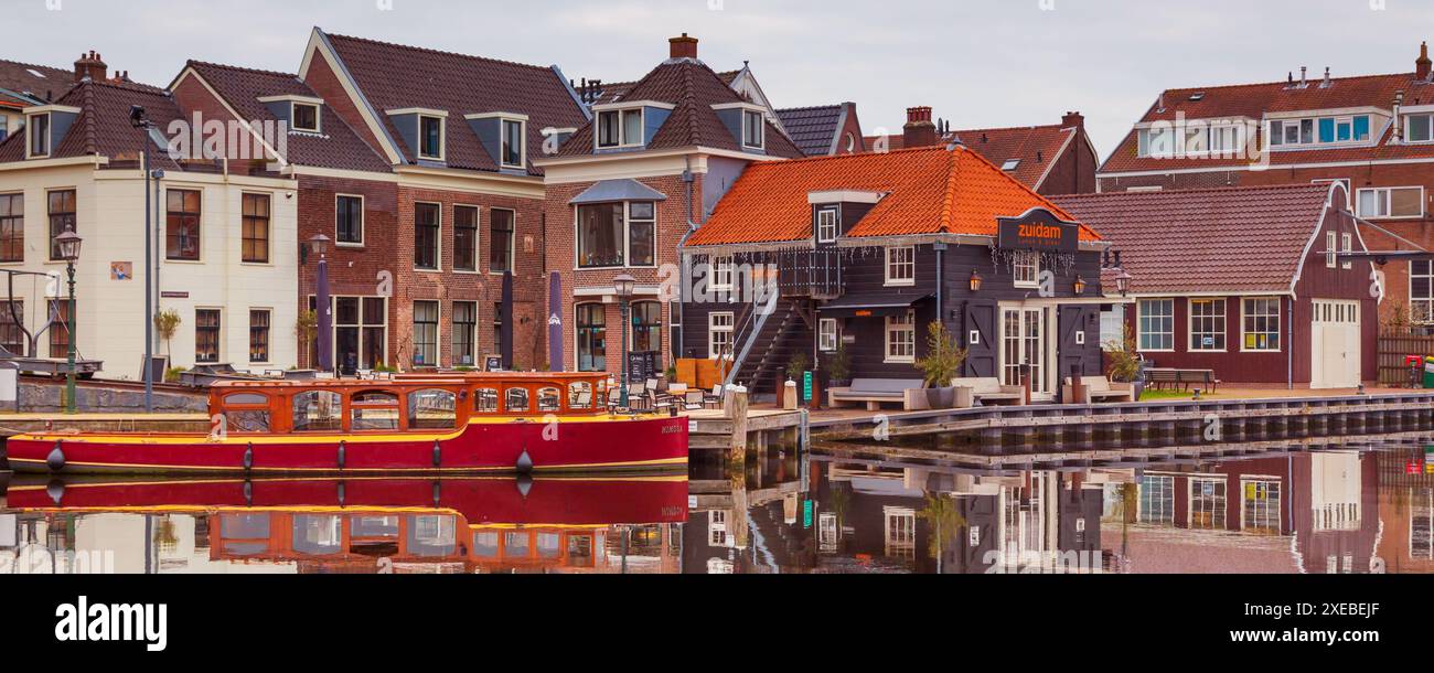 Haarlem, case pittoresche nei Paesi Bassi Foto Stock