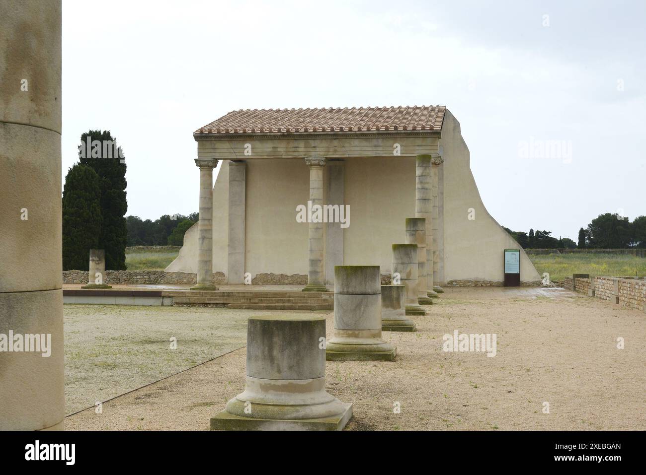 Città romana nell'area archeologica di ​​Ampurias in l'Escala nella regione di Alt Empordá, Catalogna, Spagna Foto Stock