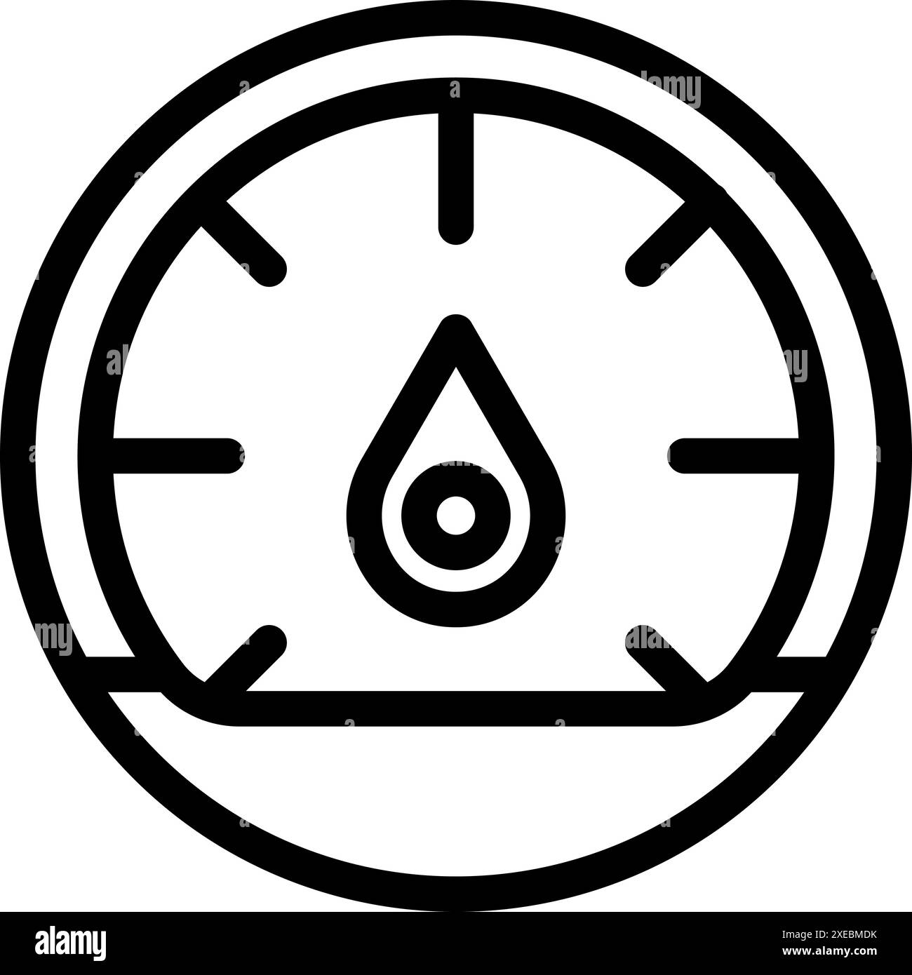 Semplice icona a forma di riga dell'indicatore di livello del carburante che indica un serbatoio quasi vuoto Illustrazione Vettoriale