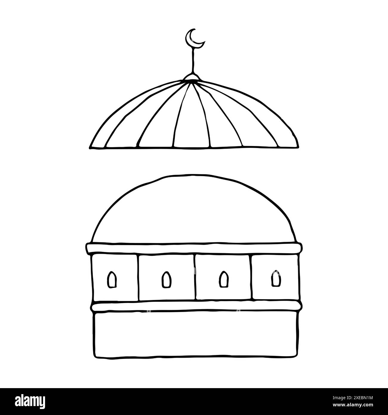 Moschea della Cupola della roccia a Gerusalemme Illustrazione Vettoriale