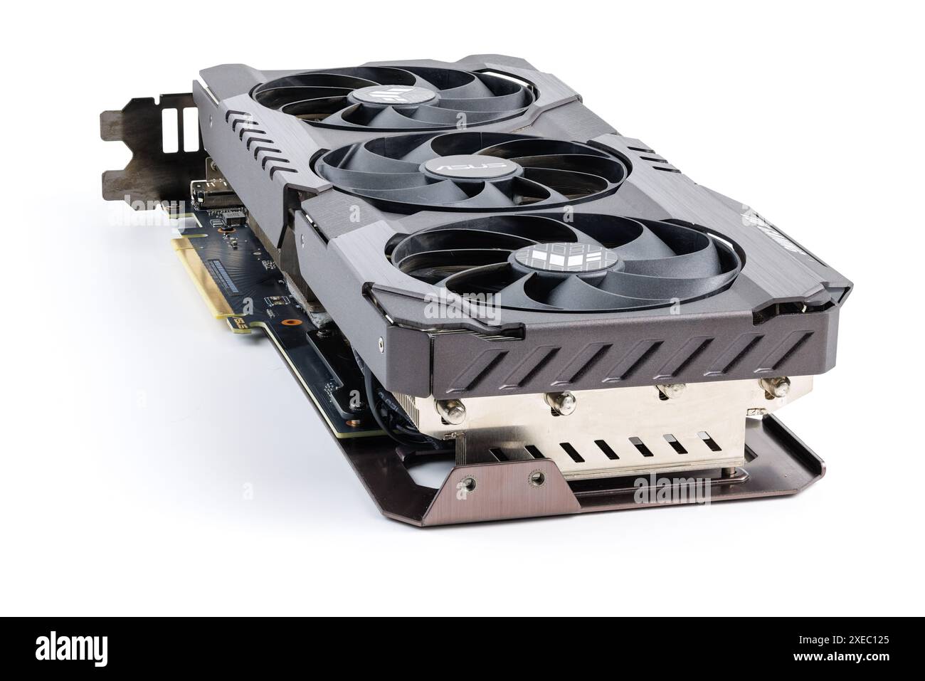 Scheda grafica NVIDIA RTX 3060 OC 12g TUF Gaming su sfondo bianco Foto Stock