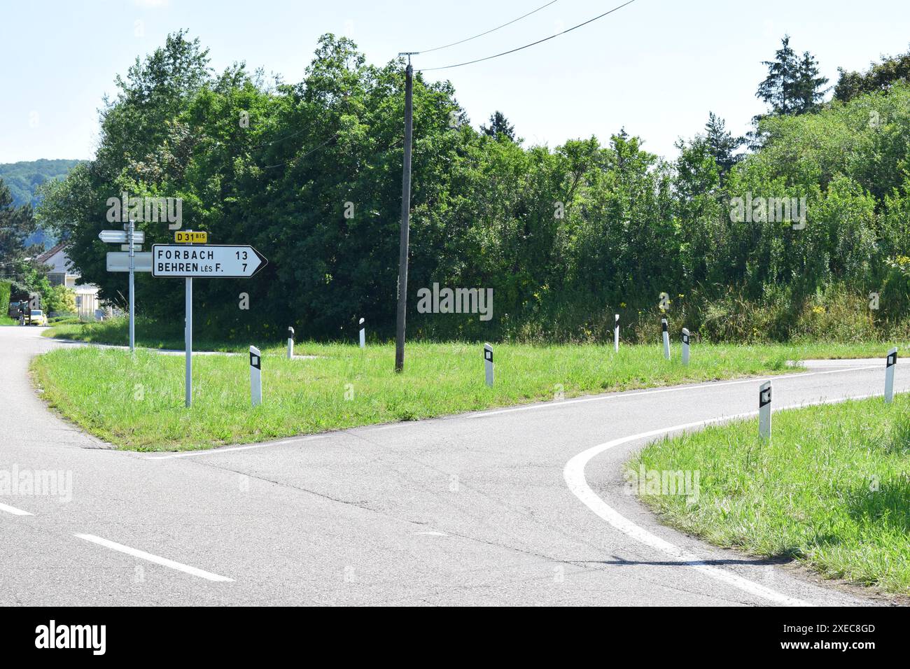 Ingresso della superstrada con indicazioni per Forbach Foto Stock