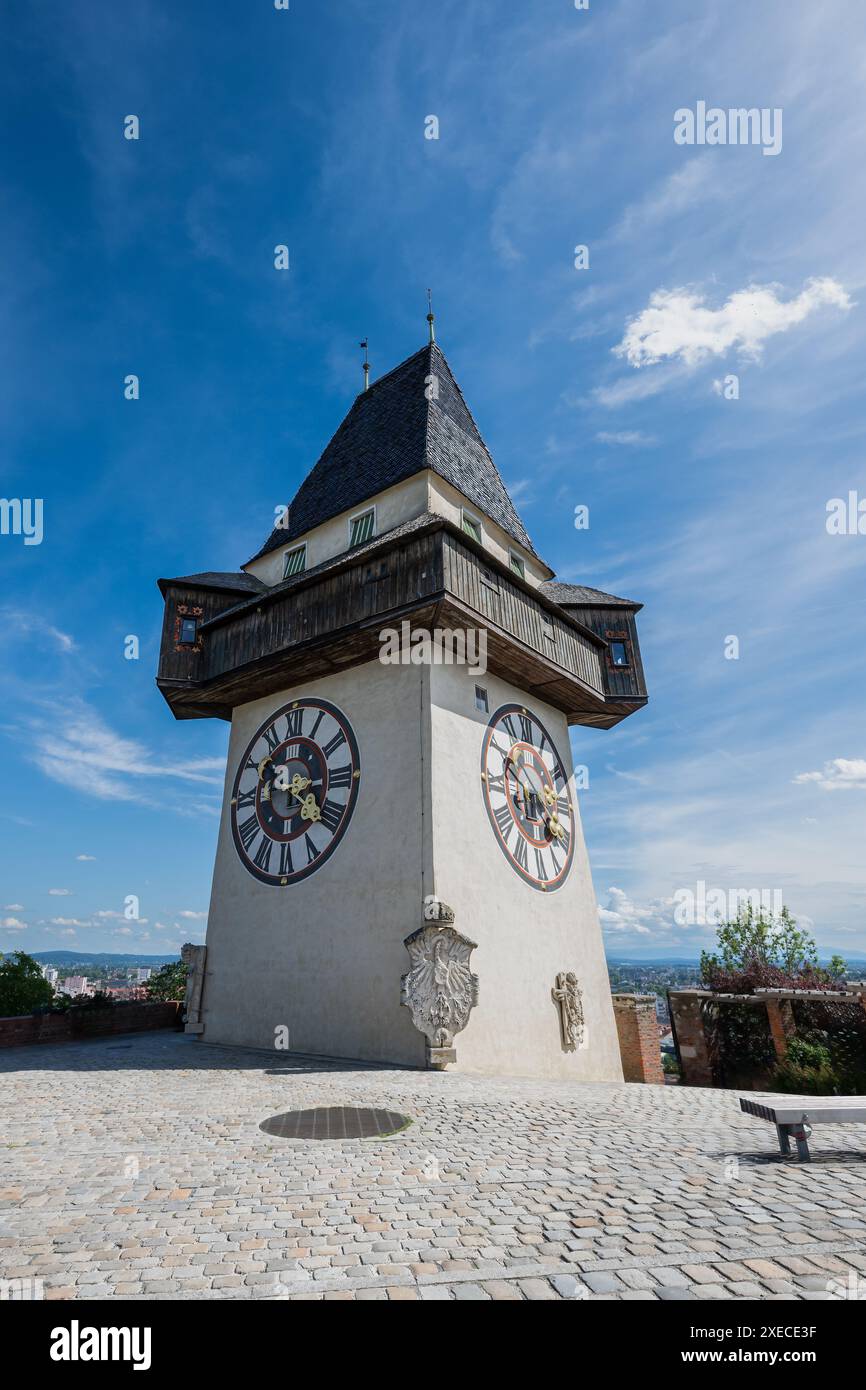 Torre dell'Orologio a Graz, Austria Foto Stock