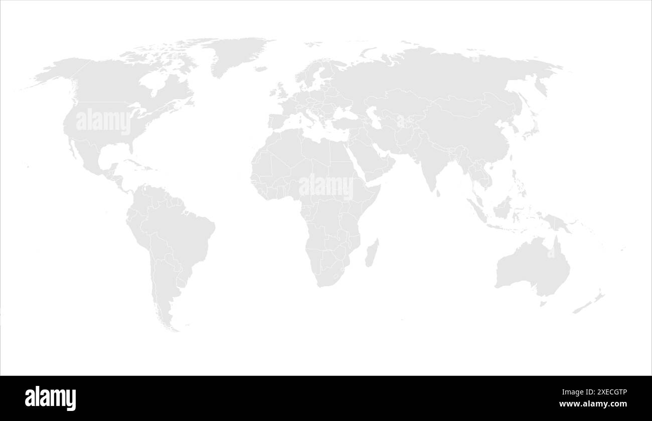 Mappa del mondo moderno. Mappa silhouette Illustrazione Vettoriale