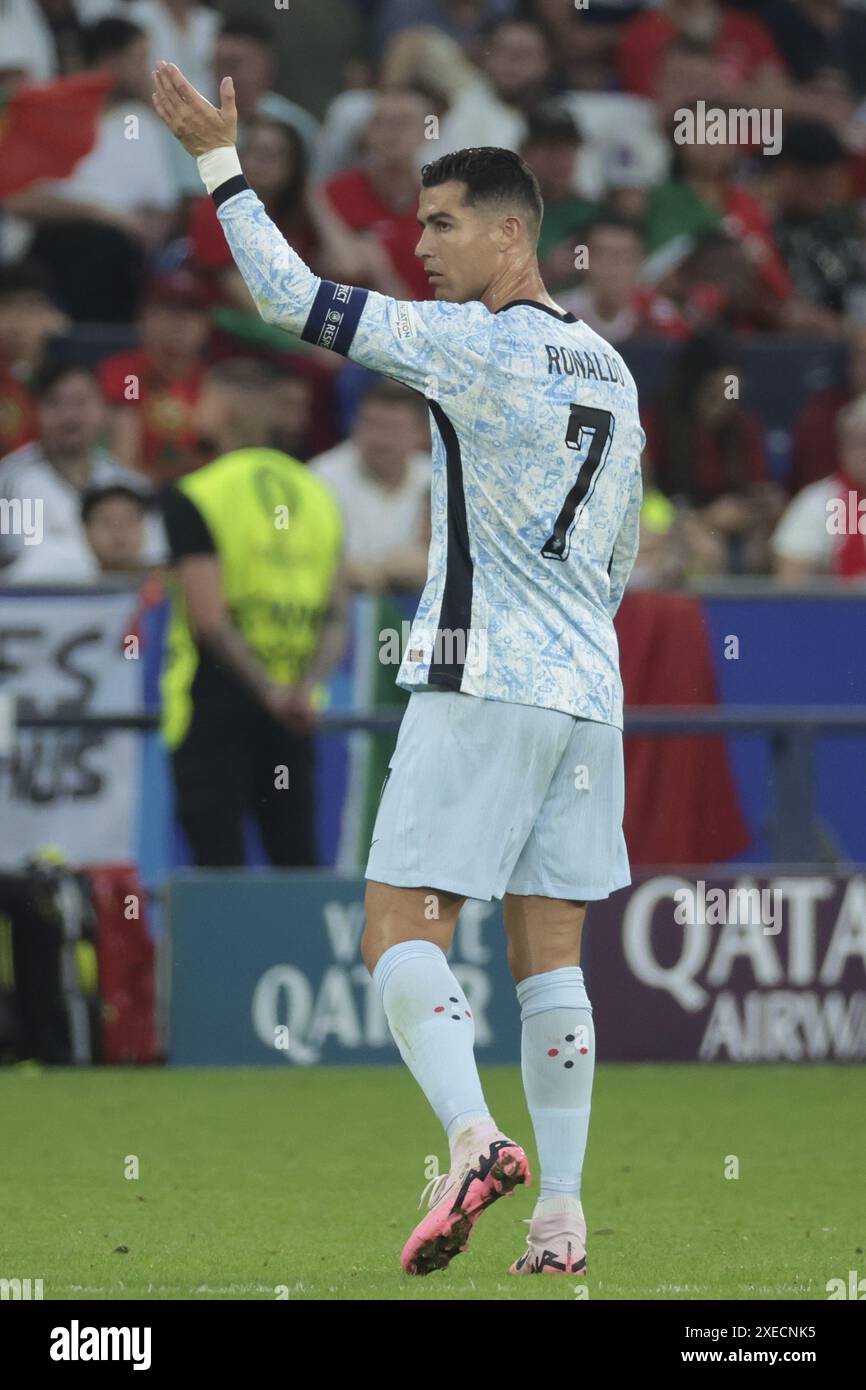 Gelsenkirchen, Germania 26 giugno 2024, Cristiano Ronaldo del Portogallo durante la partita di calcio UEFA Euro 2024, gruppo F, tra Georgia e Portogallo il 26 giugno 2024 alla Veltins-Arena di Gelsenkirchen, Germania Foto Stock