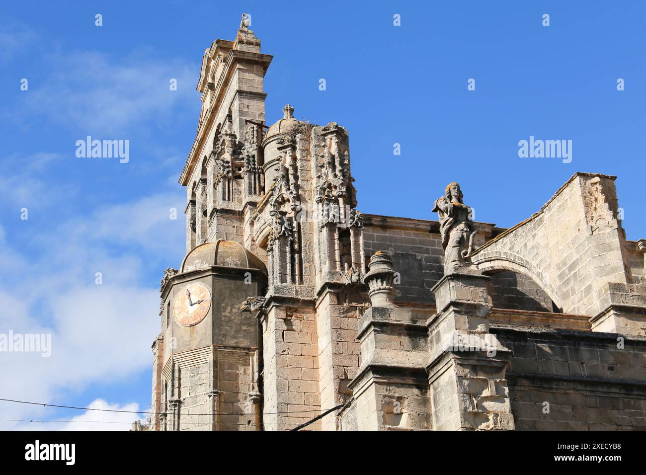 Dettagli architettonici della Chiesa del Priorato a Puerto de Santa Maria Foto Stock