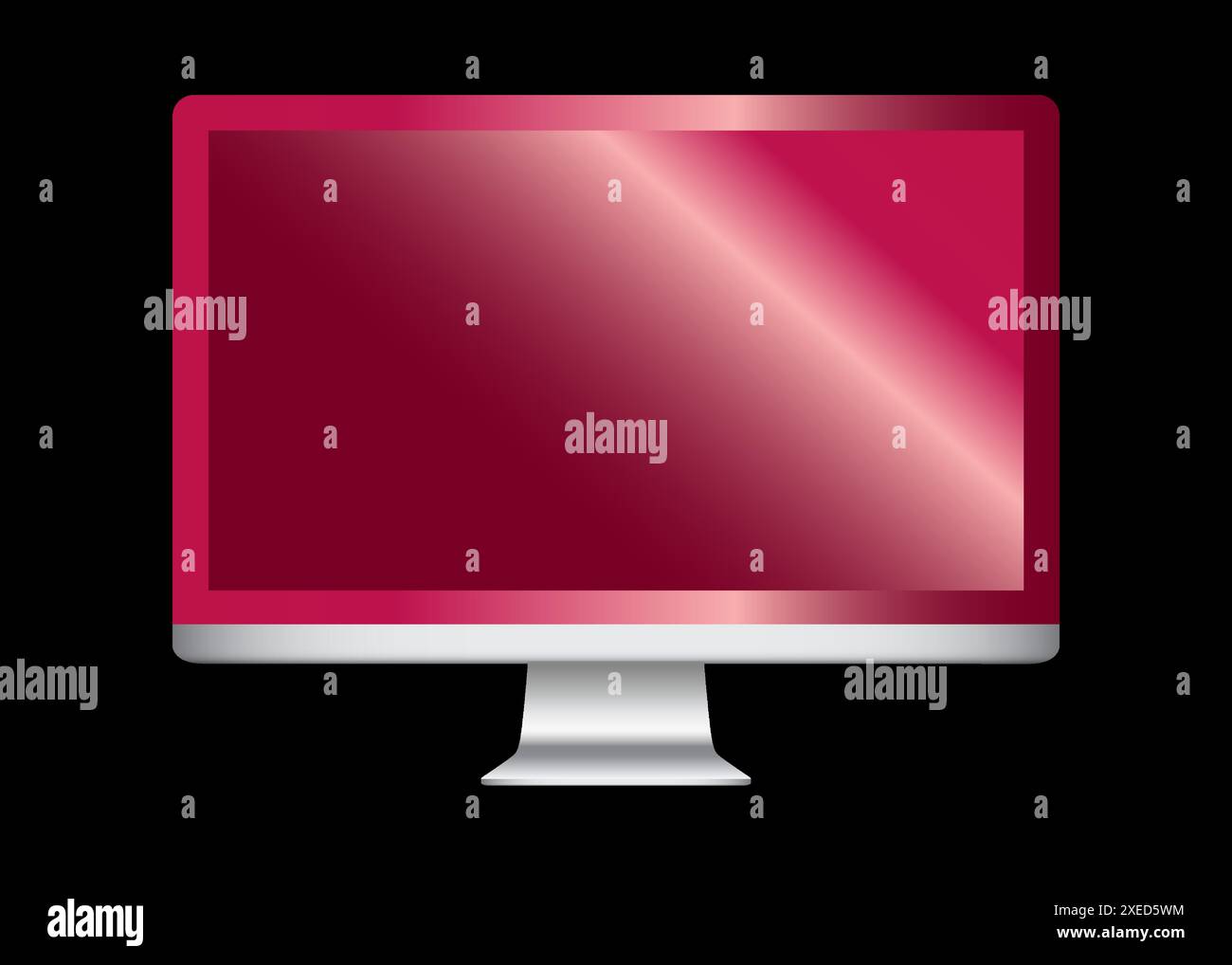 TV lcd a schermo piatto 4K o oled, TV al plasma realistico con piedistallo. Illustrazione Vettoriale
