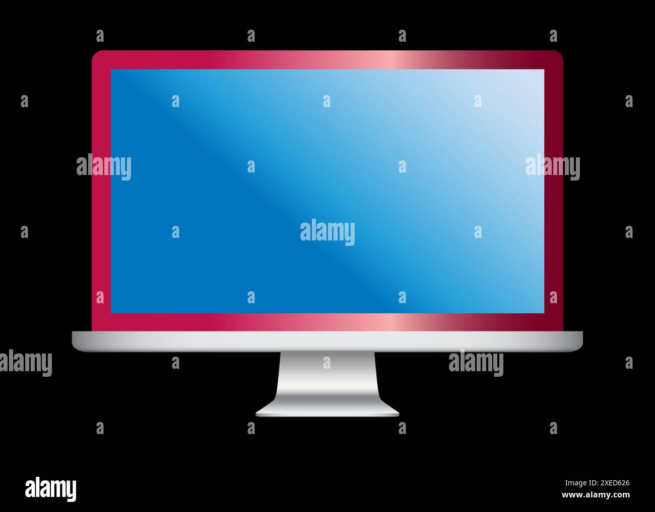 TV lcd a schermo piatto 4K o oled, TV al plasma realistico con piedistallo. Illustrazione Vettoriale