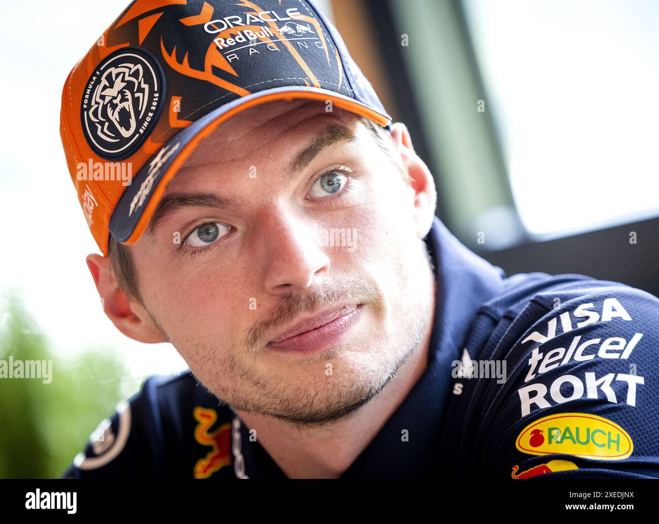 Austria, 27/06/2024, SPIELBERG - Max Verstappen (Red Bull Racing) parla con la stampa olandese sul circuito di gara del Red Bull Ring in vista del Gran Premio d'Austria. ANP SEM VAN DER WAL Foto Stock