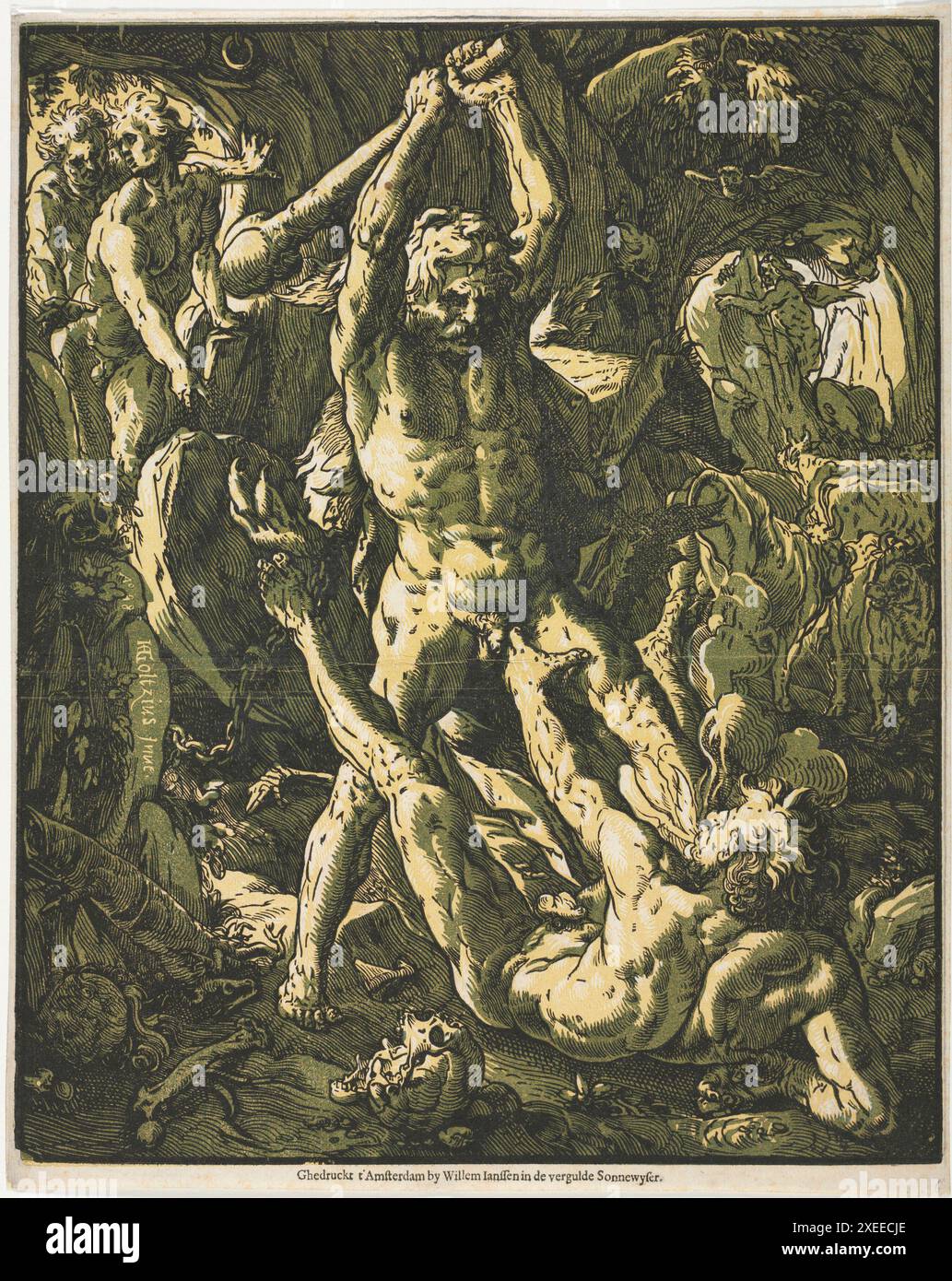 Ercole e Caco, 1588 anni. Hendrick Goltzius (olandese, 1558 Foto Stock