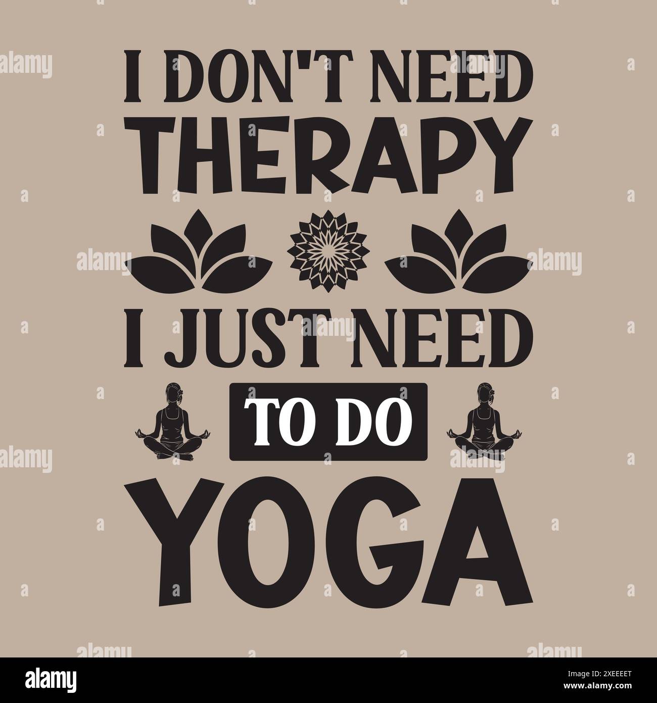 T Shirt Design Yoga Concept Lettering Illustrazione Vettoriale