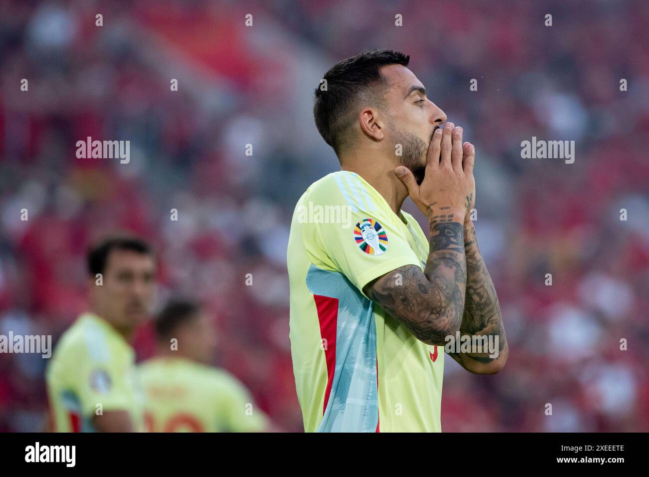 Joselu Mato Sanmartin (spagnolo, #09) aergert sich, GER, Albania (ALB) vs Spagna (ESP), Fussball Europameisterschaft, UEFA EURO 2024, gruppo B, 3. Spieltag, 24.06.2024 foto: Eibner-Pressefoto/Michael Memmler Foto Stock