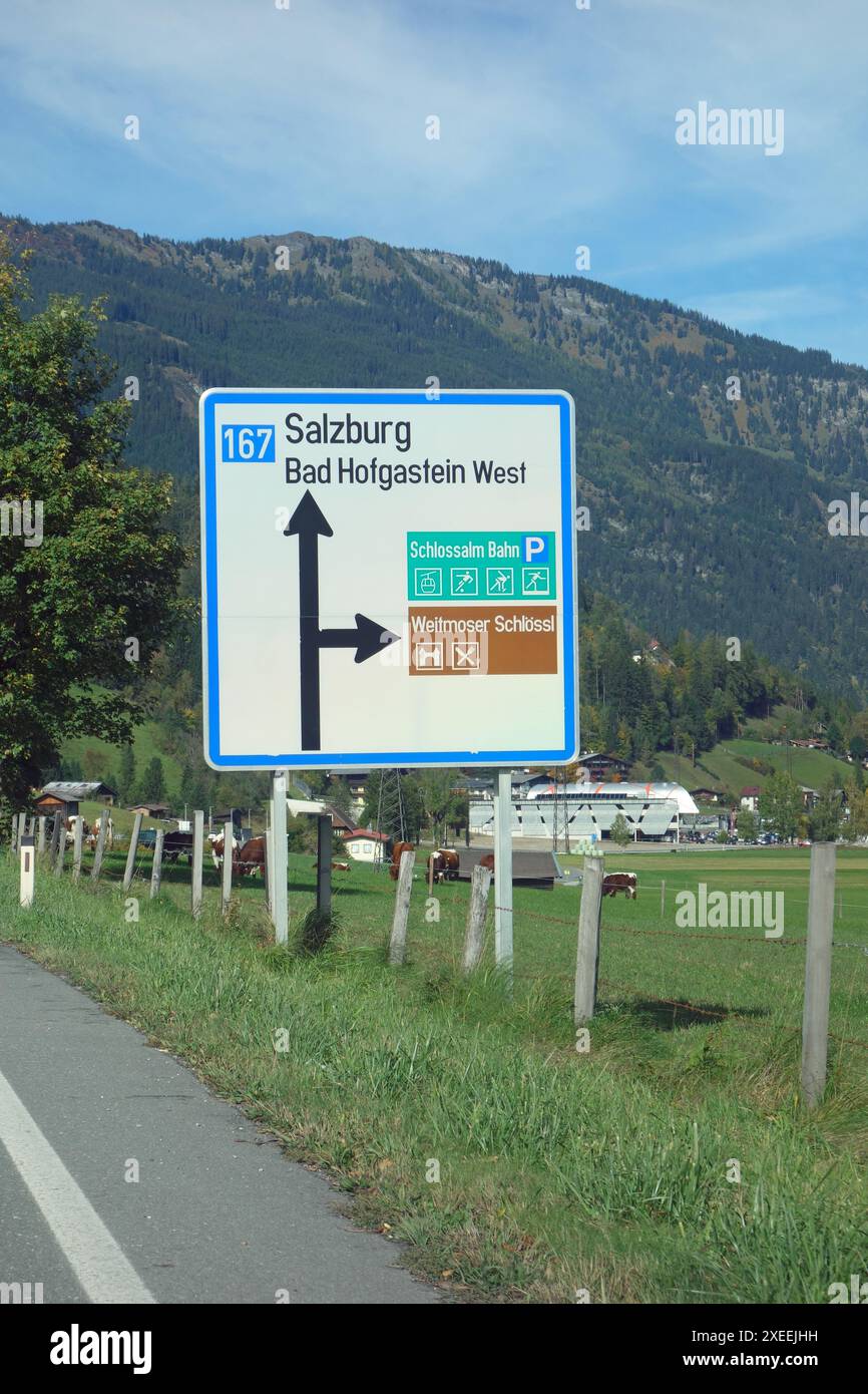 Scheda informativa per Salisburgo, Austria Foto Stock