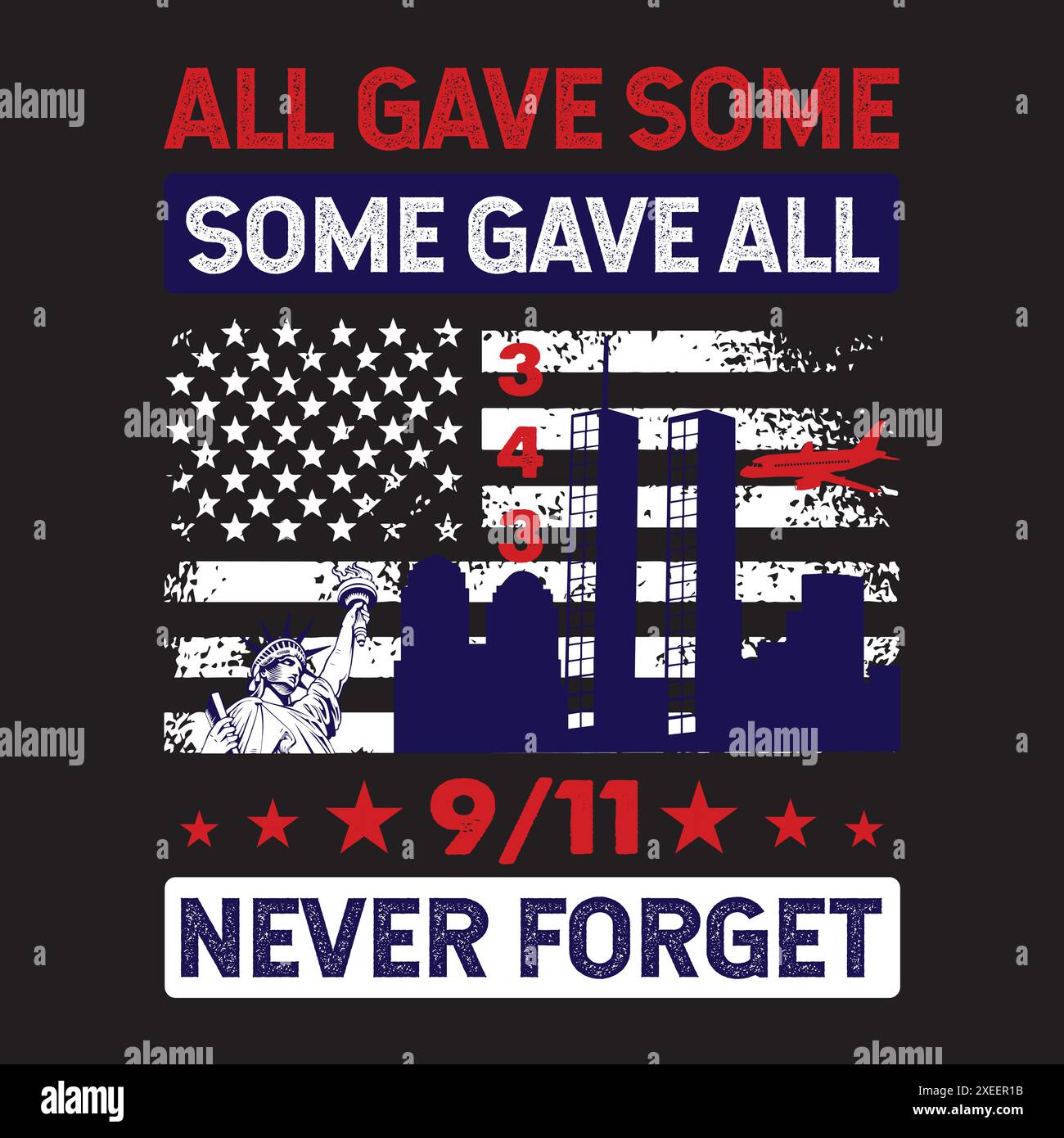 4 luglio T Shirt Design American Independence Day Concept Illustrazione Vettoriale