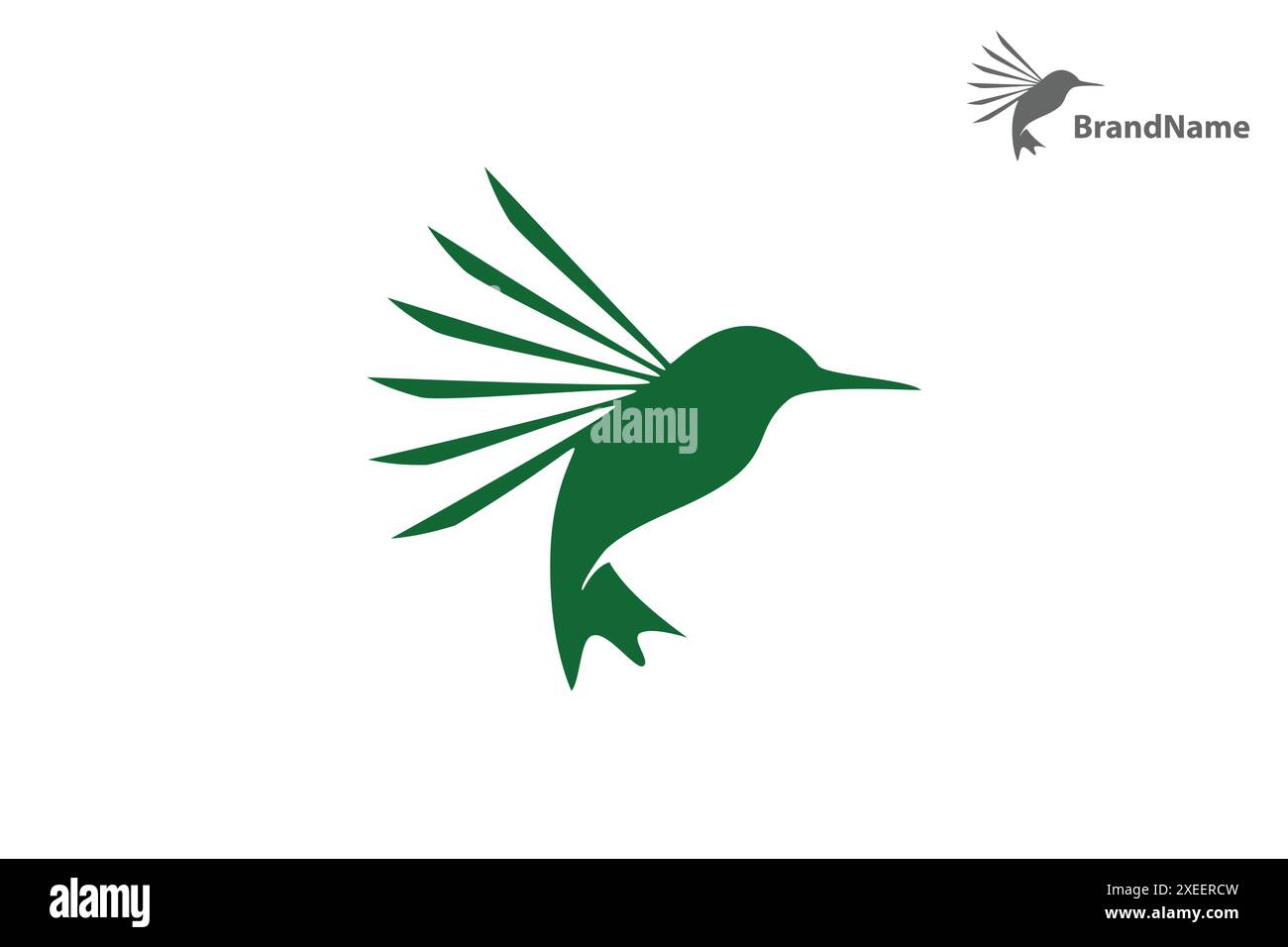 Icona vettore Hummingbird. Logo di colibrì volante semplice e creativo. Illustrazione Vettoriale