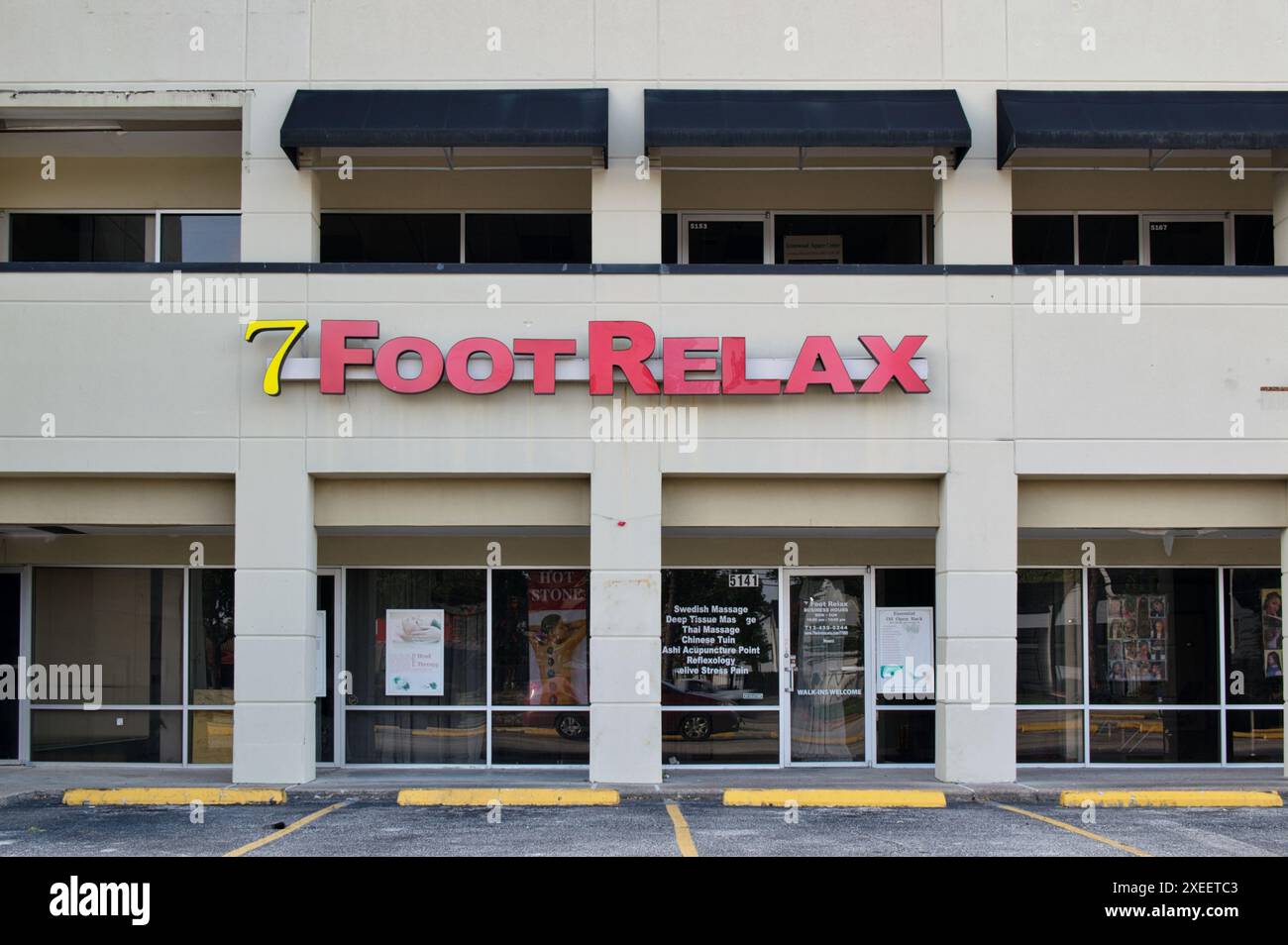 Houston, Texas Stati Uniti d'America 06-23-2024: Massaggio esterno del punto vendita per un relax di 7 piedi. Foto Stock