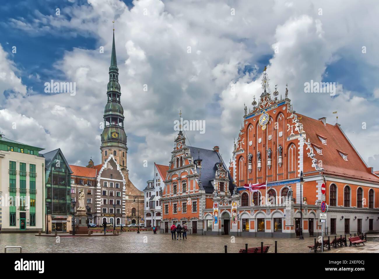 Piazza del Municipio, riga, Lanvia Foto Stock