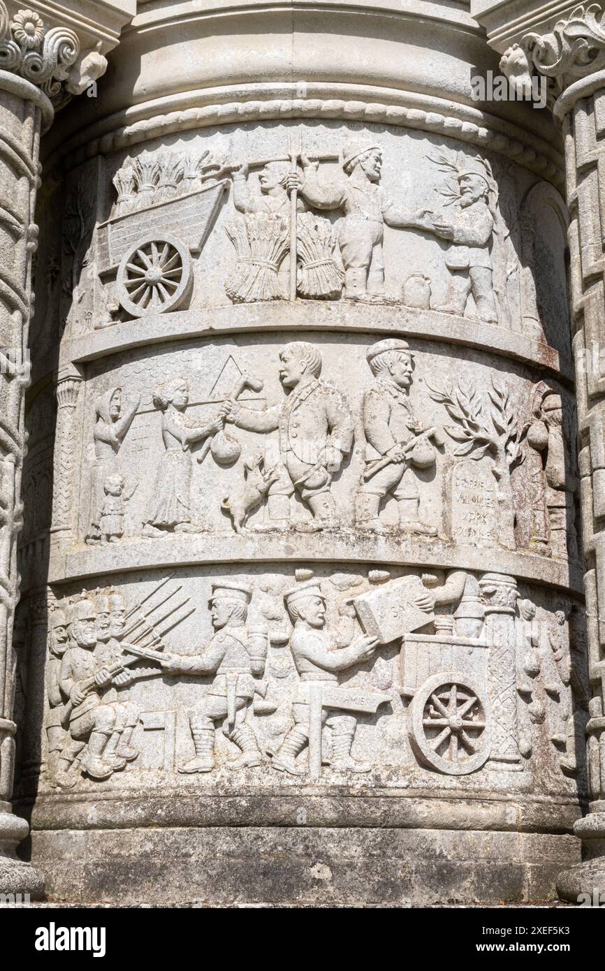 Il Wagoners' Memorial, un memoriale di guerra nel villaggio di Sledmere nell'East Riding of Yorkshire, Inghilterra, Regno Unito Foto Stock