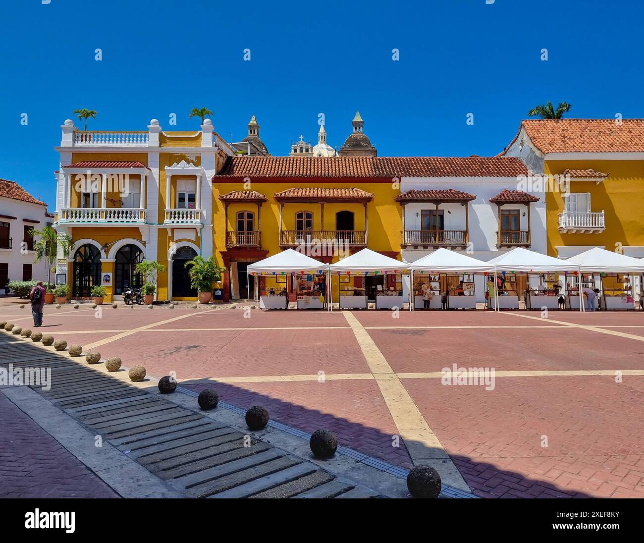 Colombia, Cartagena de Indias, mercato di strada nella piazza della dogana Foto Stock