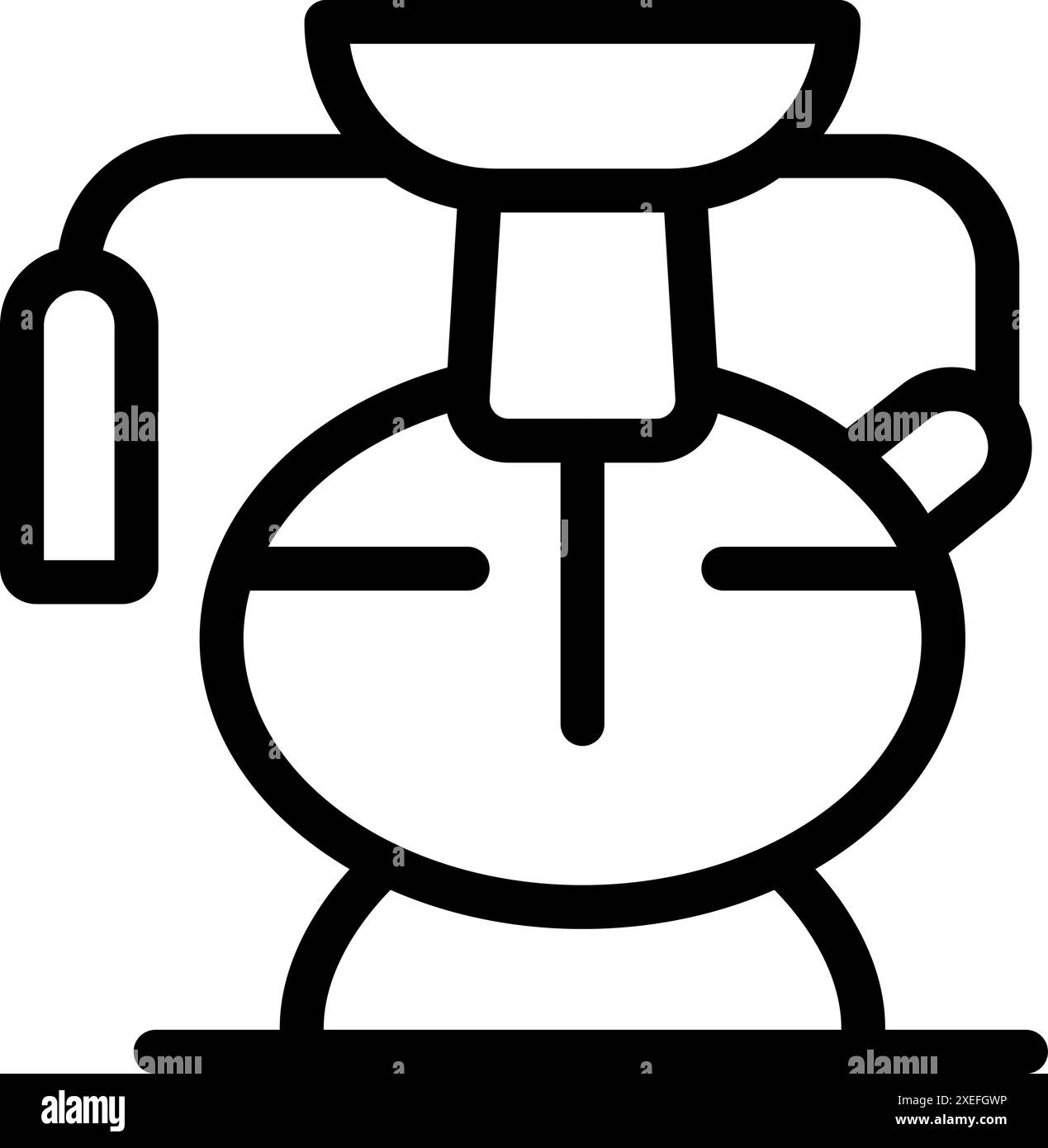 Semplice icona line art di una macchina per il caffè che prepara una deliziosa bevanda Illustrazione Vettoriale