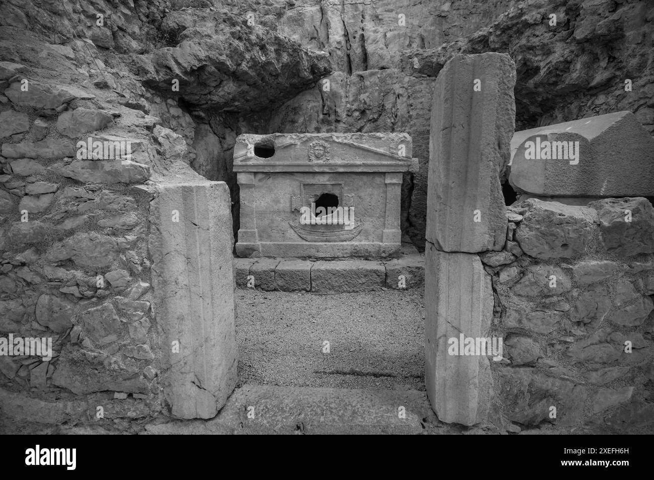 tomba storica nella storica città di olympos Foto Stock