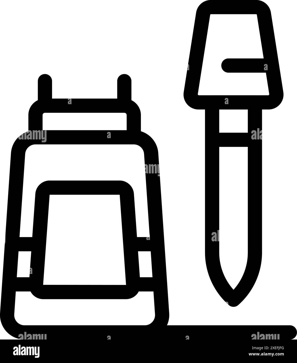 Kit di campionamento del suolo utilizzato per la raccolta e l'analisi di campioni di terreno in agricoltura Illustrazione Vettoriale